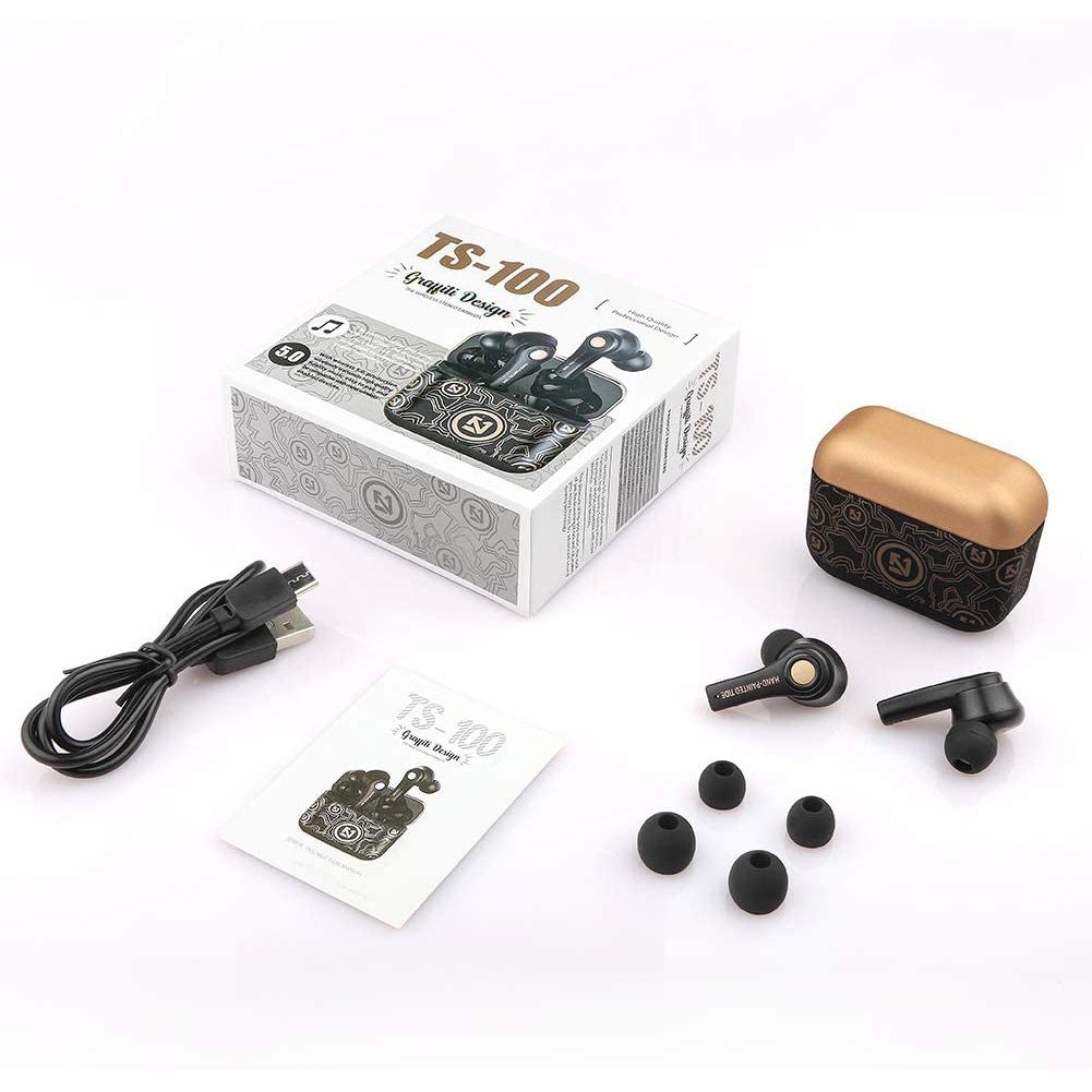 New Graffiti Wireless Earbuds Bluetooth 5.0 Earphones In-Ear Headphones - Tophatter Daily Deals